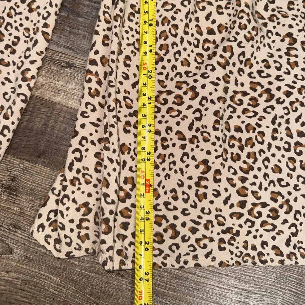 Japna Leopard Print Jumpsuit Womens Medium Wide Leg Boho Smocked